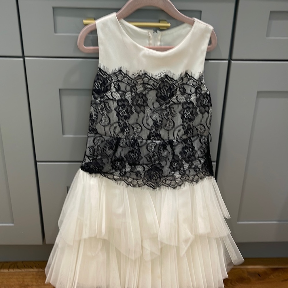 Black lace tulle dress